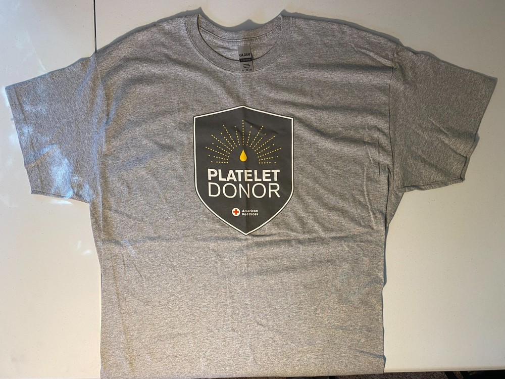 American Red Cross Platelet Donor Shield XL T-Shirt – Blood Donation Shirt