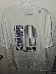 L.A. Dodgers 2025 World Series Champs Shortsleeve Tee White Unisex Size 3XL NWT