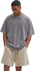 Oversized Tshirt for Men Short Sleeve Vintage Washed Cotton Basic Loose Tee 2026