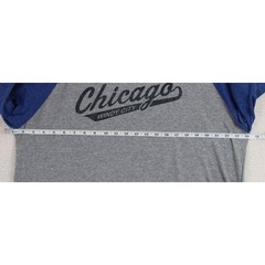 Jezees Blend Chicago Windy City Baseball T-Shirt Mens XL Gray Blue Raglan