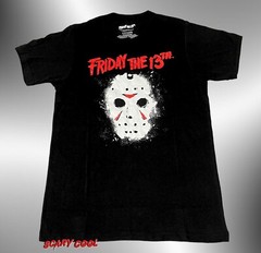 New Friday the 13th Machete Jason Hockey Mask Black Mens Vintage T-Shirt