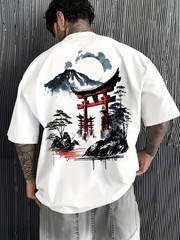 Japanese Torii Gate T-Shirt – Zen Mountain Ink Wash Art Asian Streetwear Tee