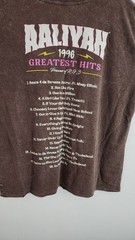 Aaliyah Greatest Hits 1996 Brown Graphic T-Shirt Distressed-Washed Look Size L