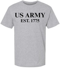 US Army Est. 1775 Printed T-Shirt USA Military Veteran Tee American Shirt