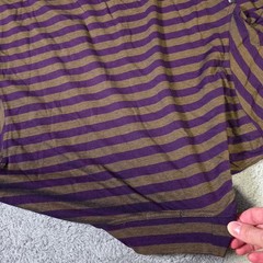 Nautica Mens Medium Mock Neck Long Sleeve Shirt Raisin Purple Striped Cotton