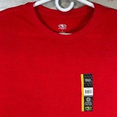 Athletic Works Mens L Red Moisture Wicking Tri-Blend Short Sleeve T-Shirts 2 New
