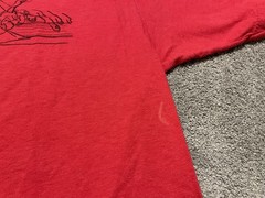Vintage 80s Ralph Steadman T Shirt Mens L Red USA Single Stitch Gonzo RARE