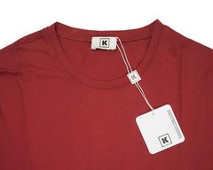 Kired by Kiton $250 Crepe Cotton Short Sleeve Brick Red Slim T-Shirt L (52 IT)