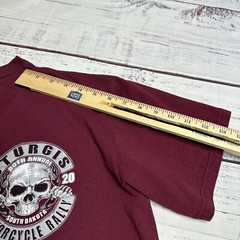 Suna Mens Sturgis 2020 Motorcycle Rally Short Sleeve T-Shirt L Burgundy Slim Fit