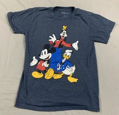 Disney T Shirt Mens Small S Pullover Crew Neck Mickey & Friends Dark Slate Blue