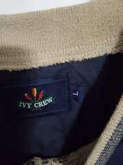 Ivy Crew Men Windbreaker Pullover BLUE V-neck sleeve Size LG Long Sleeve casual