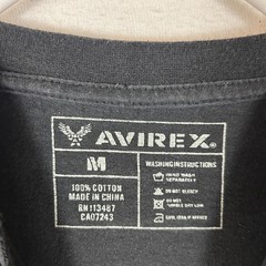 Avirex T-Shirt Mens Medium Black fleur-de-lis Embroidered Single Stitch Y2k VTG