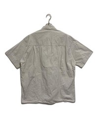 AUBETT Heavy broadcloth side vent short sleeve oversized shir