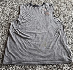 Harley-Davidson Vintage Screamin Eagle Men’s Cuff Off Grey Shirt Size XL