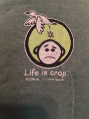 Life Is Crap out of beer t shirt XL green vintage