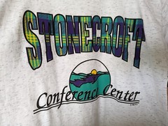 Vintage 90s Single Stitch t shirt Size L made in USA Double Cuff 1993 Stonecroft