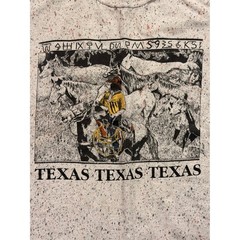 Vintage Jerzees Texas Cowboy Horse Graphic T Shirt Men XL Speckle Print USA Made
