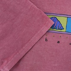 Vintage Hawaii Seashells Shirt Mens XL Pink Beach Surf Art Tee Made in USA 90s