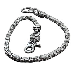 Heavy Stainless Steel Skull Curban Wallet Chain Motorcycle Biker Pants key ch…