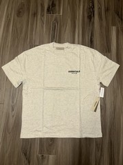 Fear of God Essentials T-Shirt Mens XL Grey NEW Light Oatmeal Oversized Logo