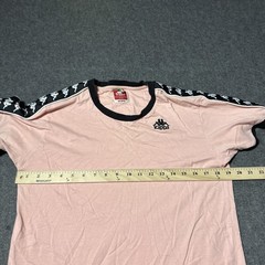 Kappa Shirt Mens M Pink Banda Logo Tape Short Sleeve Crew Neck Tee Streetwear