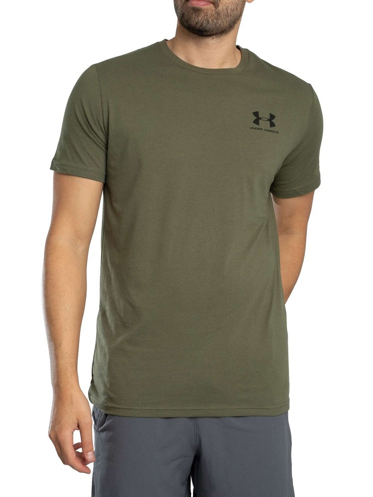 Under Armour Men’s Loose Left Chest Logo T-Shirt, Green
