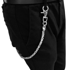 Heavy Stainless Steel Skull Curban Wallet Chain Motorcycle Biker Pants key ch…