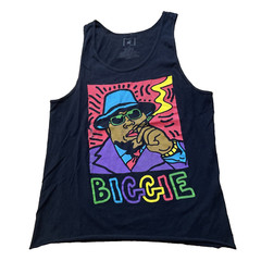 BROOKLYN MINT Biggie Tank Top Shirt Men M Black Graphic Color Hip Hop Retro Tee
