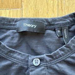 THEORY Men Henley XL Black Jersey Lightweight 3 Button Classic Soft