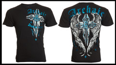 ARCHAIC by AFFLICTION Black FERAL Short Sleeve Slim Fit Y2K T-shirt NWT