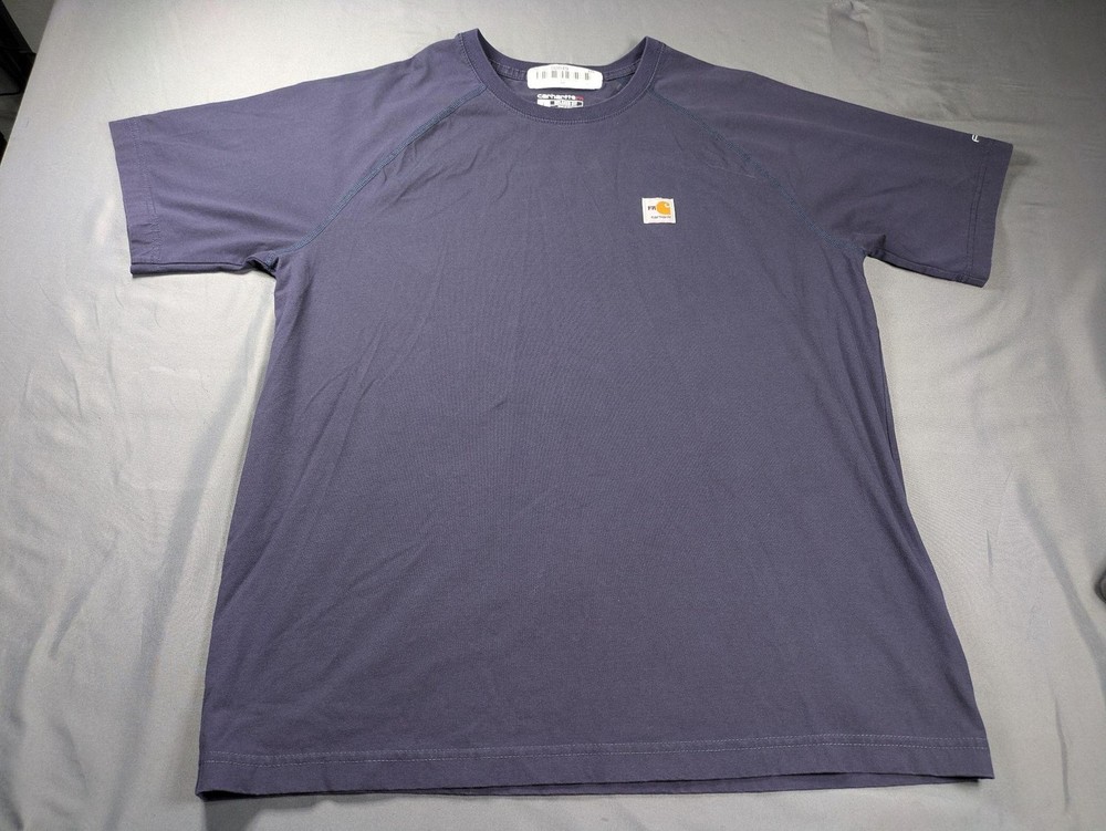Carhartt Shirt Mens Lg Blue FR Force Flame Resistant Short Sleeve CAT 2 2112