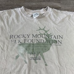 Vintage Y2K Rocky Mountain Elk Foundation T Shirt Mens XL Nature Animals 20th