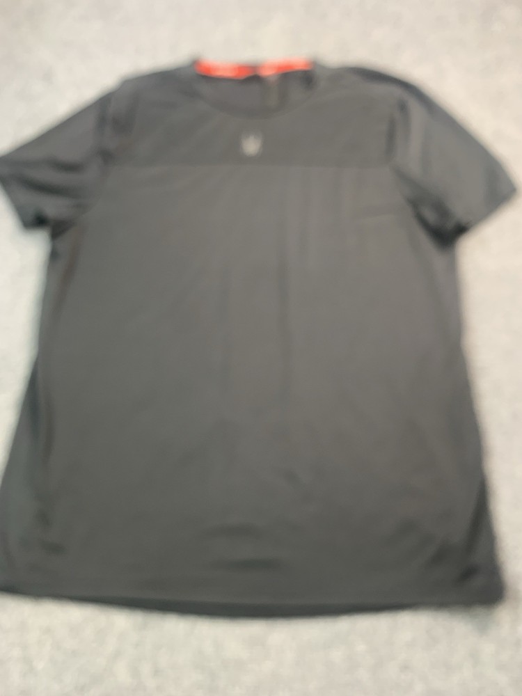 Spyder Mens XL Black Athletic T Shirt Performance Active Gym Training Short Slee