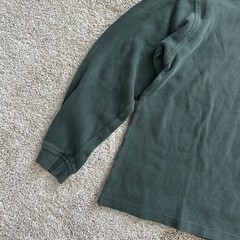 IZOD 1/4 Zip Pullover Mens Large L Forest Green 100% Cotton Mock Neck Sweatshirt