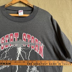Vintage 1980s Desert Storm T-Shirt Single Stitch Distressed Gray Sz XL