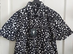V By Very Mens Cotton Animal Print Party Shirt – Black White Size Uk Large L