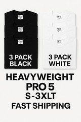 Pro 5 T Shirt 3 Pack Men Thick Plain Short Sleeve Tee S- 3XLT
