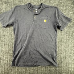 Carhartt Henley Shirt Mens Medium Green Navy 2 Pack Short Sleeve Pocket Work