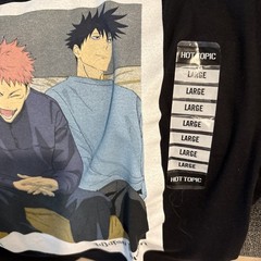 Jujutsu Kaisen Short Sleeve Black Anime polaroid Tee Shirt Size Large NWT