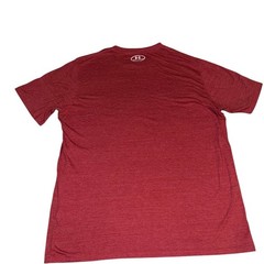Under Armour Mens XL Loose Fit Short Sleeve T-Shirt Heather Red Logo Athletic