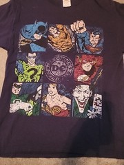 DC Comics Originals Superheroes & Villains T-shirt Blue Adult Size Medium Joker