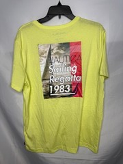 Nautica Mens Slice Lime Green Classic Fit Sailing Regatta Graphic T-Shirt Size L