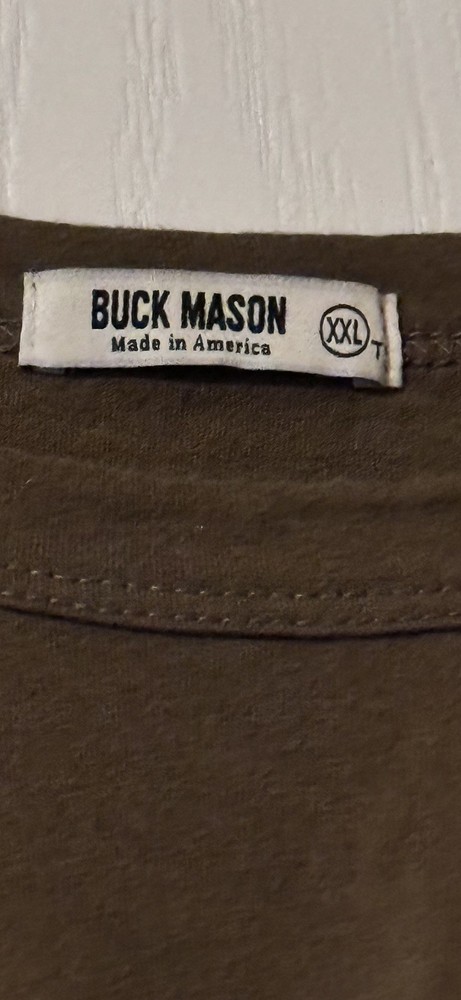 Buck Mason Shirt Men XXL Brown Crewneck Cotton Curve Hem USA Made Minimalist
