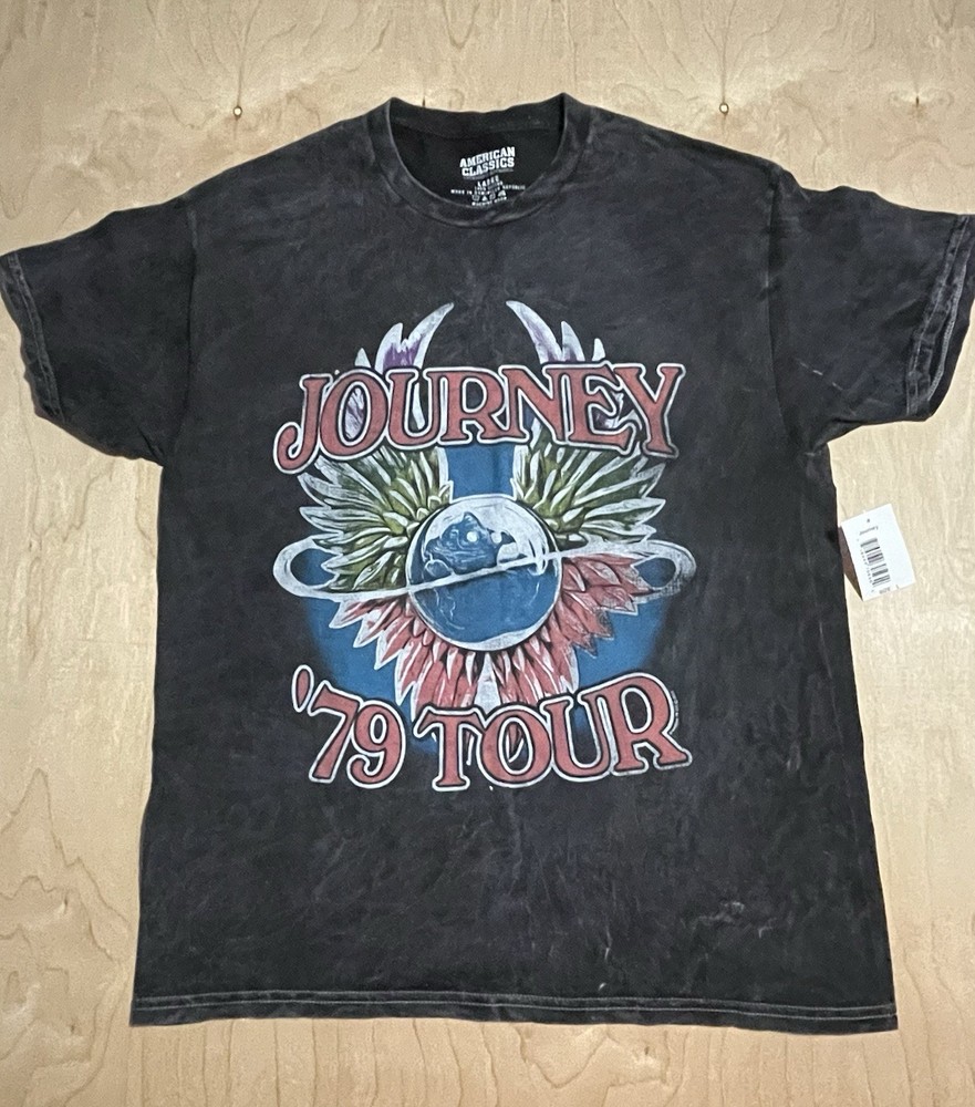 Journey ‘79 Tour Graphic T-Shirt Men’s Pre-washed Short Sleeve Black Size L