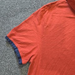 Carbon 2 Cobalt Top Mens Size XL Orange Polo Short Sleeve Slub Knit Casual Basic