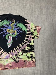 Vintage 1994 Liquid Blue Ian Bohorquez Goat Skull/Snake Tie Dye Shirt Size XL