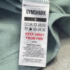 Gymshark T-Shirt Mens Small Green Crew Neck Cotton Logo Short Sleeve Basic