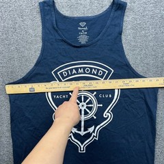 Diamond Supply Co Tank Top Mens XL Navy Blue Yacht Club Anchor Graphic Shirt