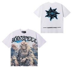 Summer New Style Skull Rock Band Letter Print Short-sleeved T-shirt GOD1
