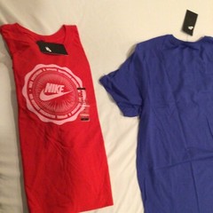 Nike Air Swoosh Logo Men’s Cotton Tee Shirt XL Blue DJ3877